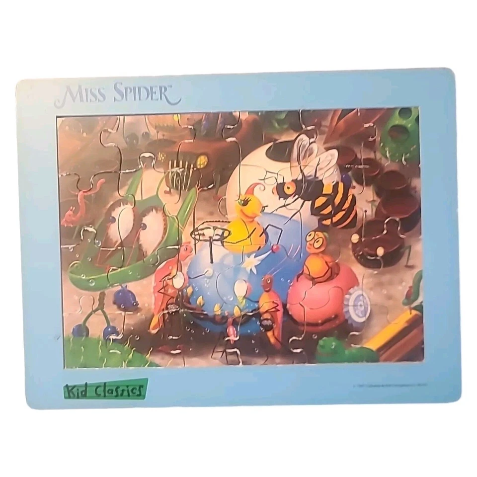 Quebra-cabeça bandeja de madeira vintage 1997 Miss Spider Kid Classics Callaway & Kirk - Imagem 2 de 2