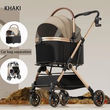 Pet Stroller Lightweight Foldable with Detachable Bags Small Outdoor Pet Carts