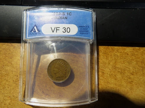 Key Date 1909-S INDIAN HEAD CENT ANACS VF30 K1