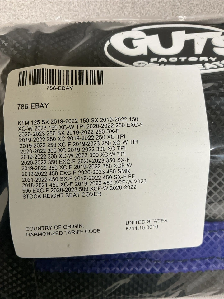 KTM 125SX 2019-2022 Stock Height Seat Cover ( Label For Full Description) - Image 2 of 2