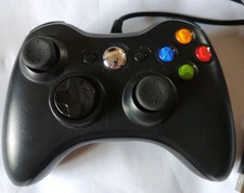 XBOX 360 Wired Controller 🌀 PC Windows Black Very Good Condition Unofficial