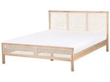 Bed Pine Wood SALERNAS 160 x 200 cm (EU King Size) Light Brown