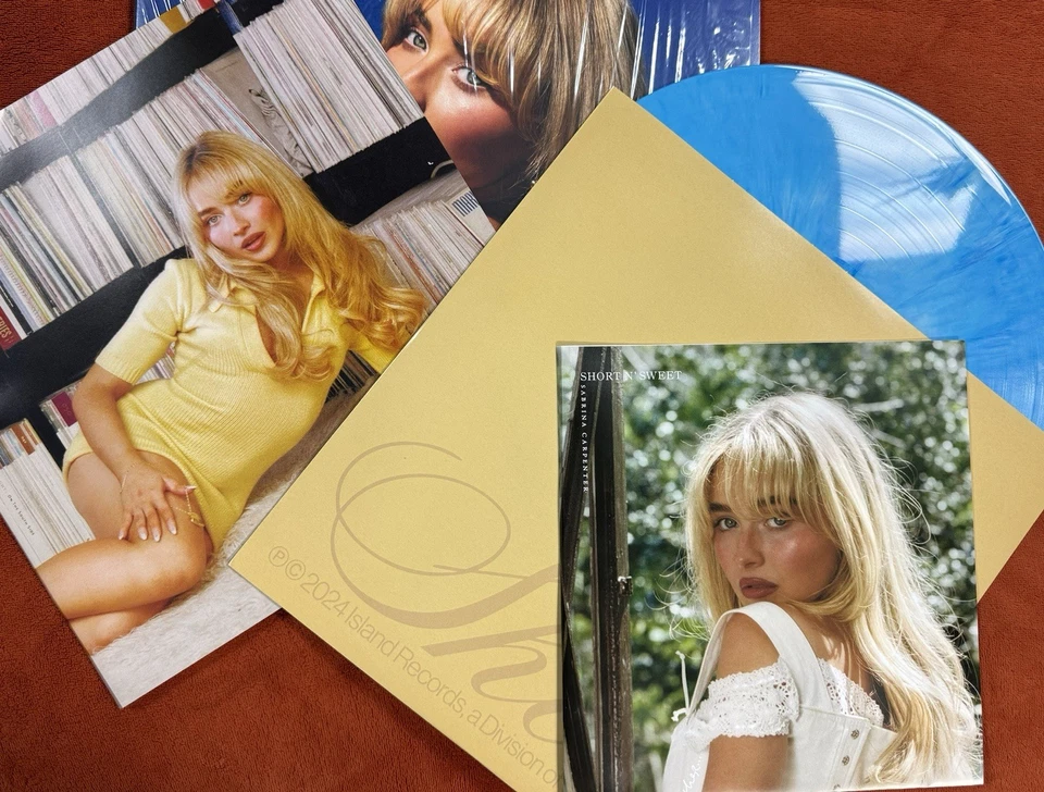 Sabrina Carpenter Short N Sweet, Vinyl (Blue Marble Vinyl) Sealed Mint & poster Foto 3 de 4