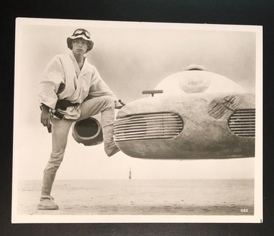 Vtg Original 1977 Star Wars 8x10 B&W Press Kit Photo #562 Luke and Landspeeder