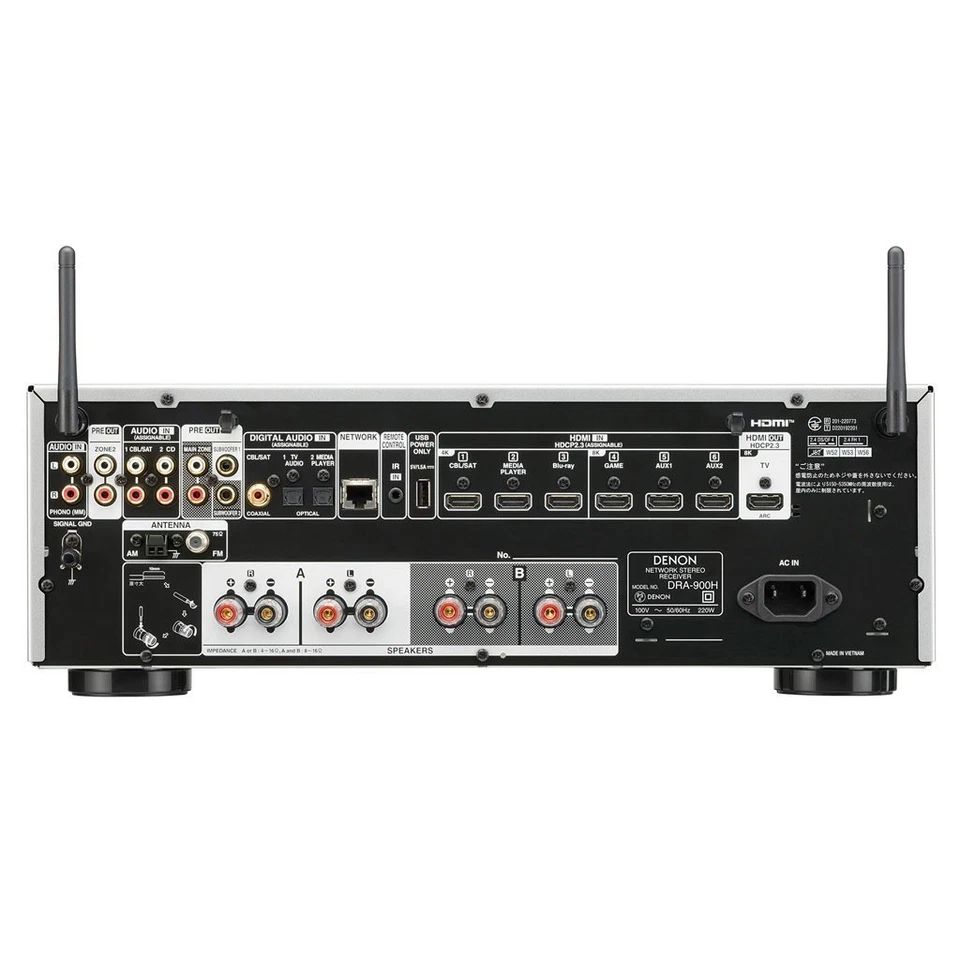 Denon DRA-900H 2.2 Channel 8K Stereo Receiver with HEOS and Bluetooth Silver - Image 2 of 4