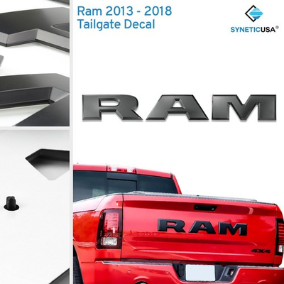 #ad Tailgate Decal Letter 3D ABS Plastic Matte Black Vinyl For 2013 2018 RAM 1500 $49.99