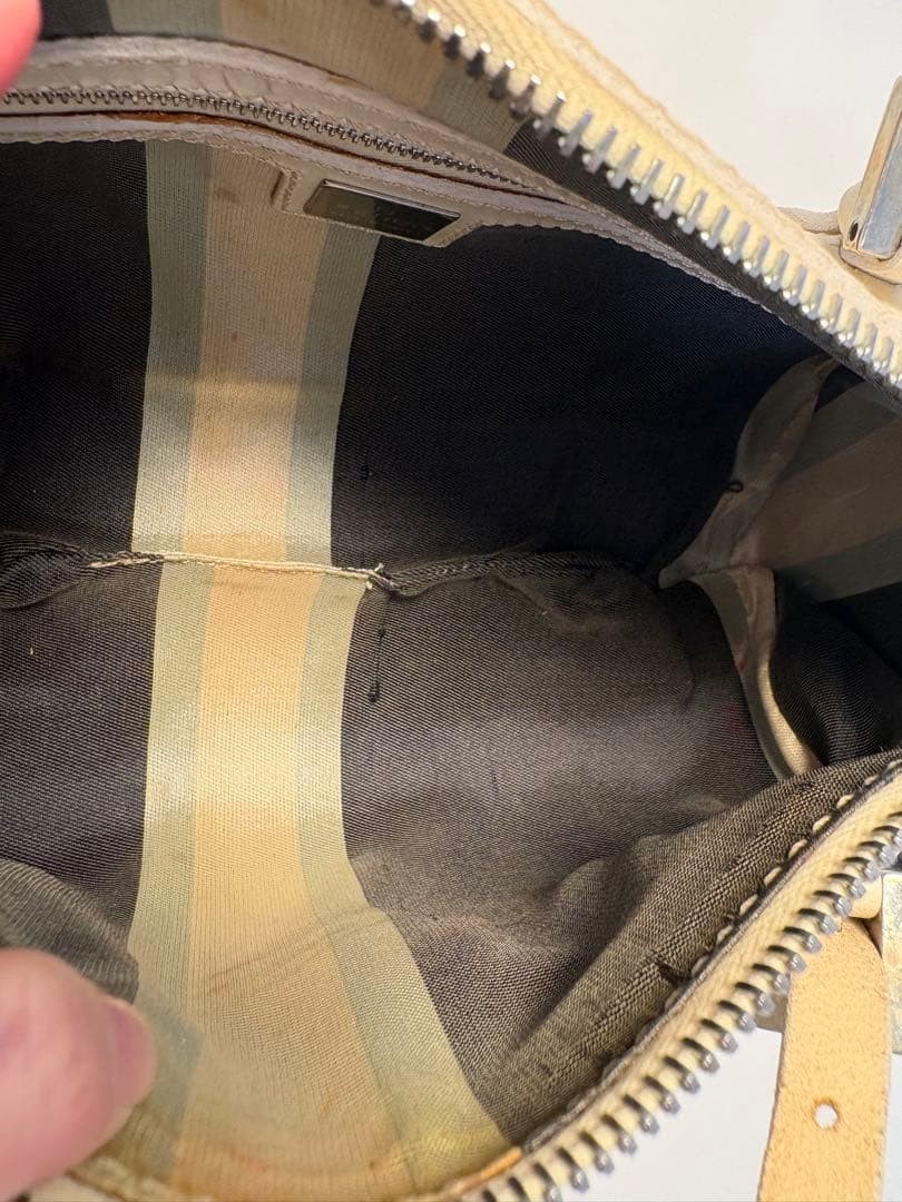 FENDI Hand Bag Tote Purse Logo Leather Navy Authentic thumbnail 11