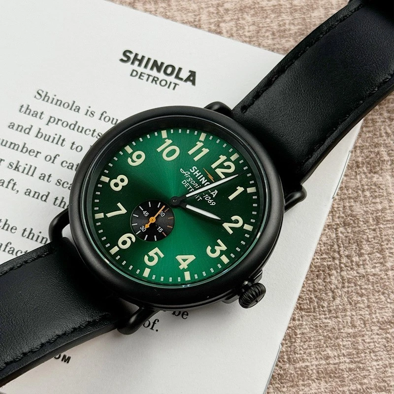 Relógio masculino Shinola The Runwell 47mm revestimento PVD mostrador verde argonita 1069 quartzo - Imagem 4 de 4