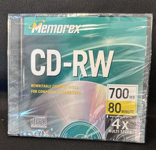 1-Memorex CD-RW Rewritable 4x Multi-Speed, 700MB, 80 Minutes w/ Slim Jewel Case