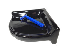 Vintage Black Ceramic Tile Shower Corner Tray Soap Dish Ledge Shampoo Holder