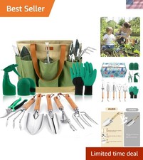 10-Piece Heavy-Duty Stainless Steel Gardening Tools Set with Ergonomic Handles