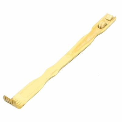 18'' Bamboo Wooden Itch Therapeutic Relaxer Back Scratcher w/ Massage Rollers