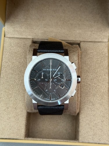 Brandneu Burberry BU9362 Chronograph Zifferblatt Stahlgehäuse Lederband Herrenuhr - Bild 5 von 7