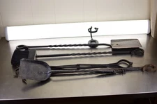 Hand Forged 5 piece wrought iron fireplace set