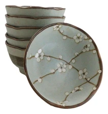 Made In Japan Ceramic Soushun Sakura Cherry Blossoms Small Rice Soup Bowls 10oz