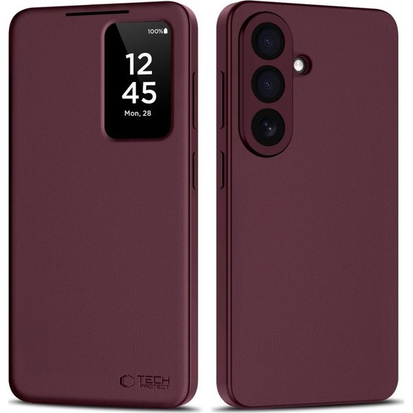 HandyhüLle Mit Klappe FüR Galaxy S26 Plus Tech-Protect Case Flip Cover Rotwein-image
