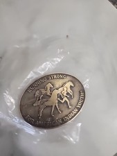 Vintage Brass Running Strong For American Indian Youth Belt Buckle Vtg 1996