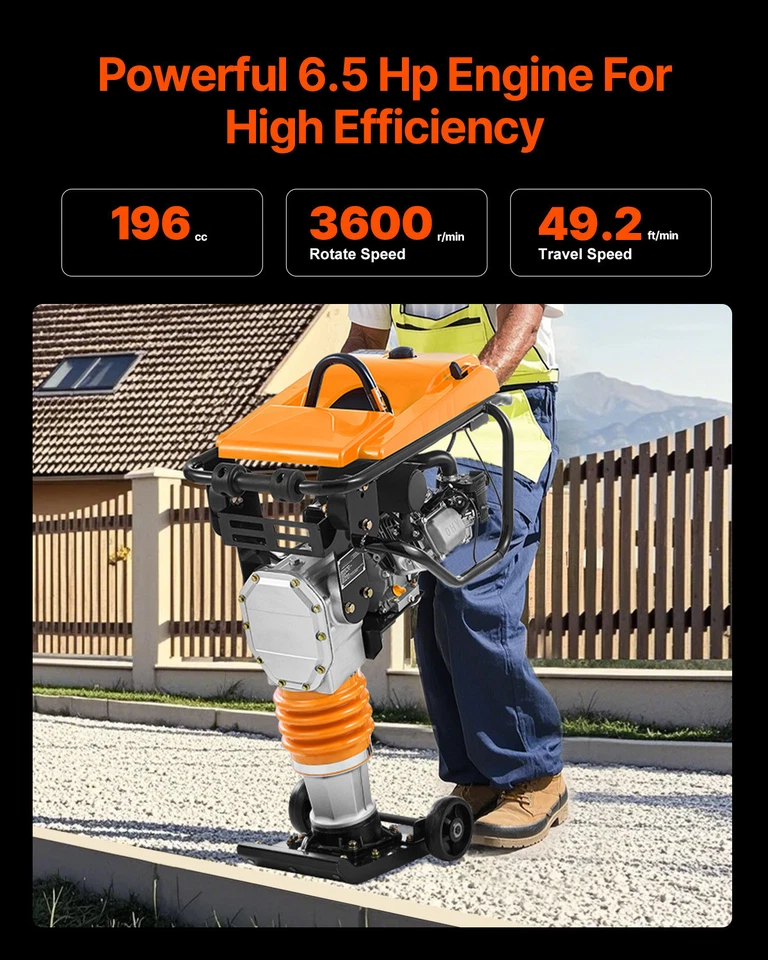 6,5PS 196cc Vibrationsstampfer Grabenstampfer Stampfer Bodenverdichter - Bild 4 von 4