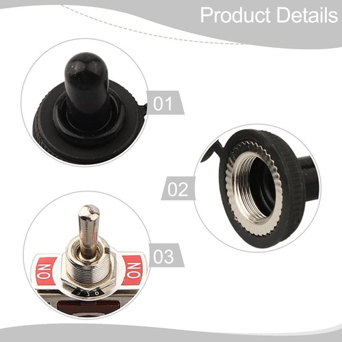 Reliable Waterproof Momentary Toggle Switch 3 Position 3 Pin ONOffOn Pack of 5 - Picture 3 of 40