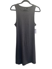 NWT VOLCOM Womens XL Gray Tank Knit Ribbed Dress Backless Bodycon Dress #5782