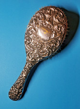 Haarb&uuml;rste, Historismus, ca. 1880, Sterling Silber 925, 25 cm, Sammlerst&uuml;ck!