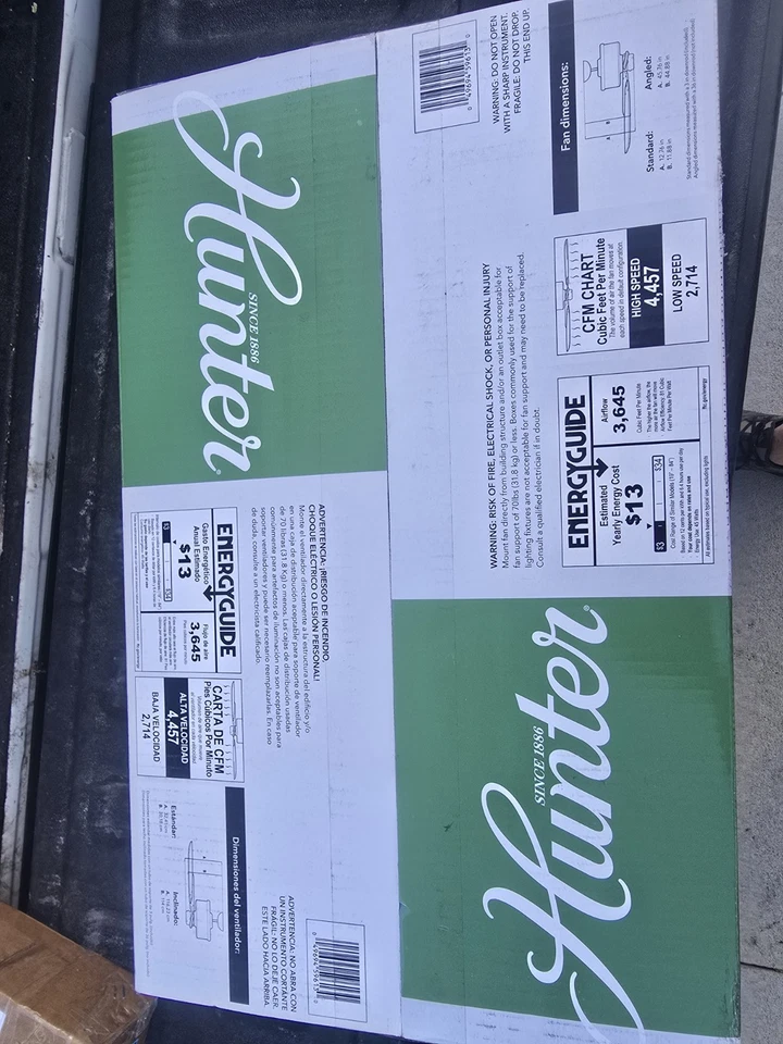 Hunter Kennicott 44 Inch Matte Black Ceiling Fan - Image 2 of 4