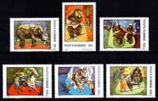 Romania 1994, Mi#5026-31, Sc#3947-52, Circus, elephant, bear, tiger, MNH!