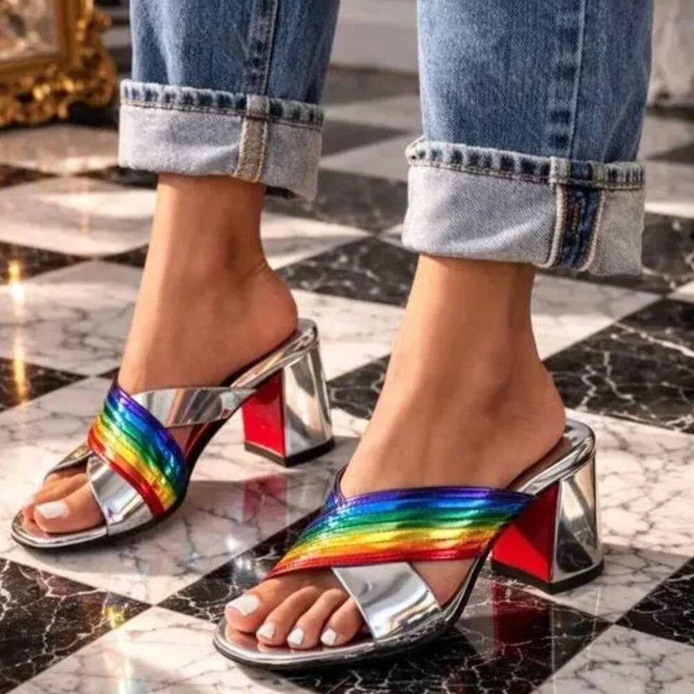 Christian Louboutin Block Multicolor Heels for Women for sale | eBay