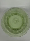 VTG Georgian Lovebirds Plate Federal Green Depression Uranium Glowy Glass 8-3/8”