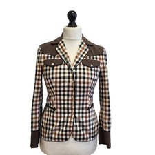 Moschino Cheap & Chic Jacket Check Gingham Western Inspired Uk Size 8 Eu 36