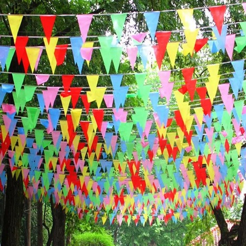 10m BANDERAS BANDERINES COLORES DECORACIÓN FIESTA NAVIDAD COLORES - Imagen 2 de 20