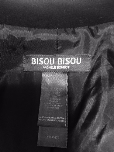 Bisou Bisou Blazer Jacket 18 Lining Glass Buttons Shoulder pads Vintage - Picture 9 of 12