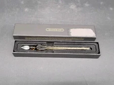 J. Herbin Round Glass Pen in Clear Tapered Spiral Handle with Black Glass -NEW