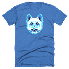 Yorkshire Terrier T-Shirt, Men's SMALL Golden Doodle Brand USA Made Blue Dog $27