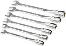6Pcs Flex Head Socket & Open Wrench Set, 3/8" - 3/4" Made in Taiwan, ACWSW6