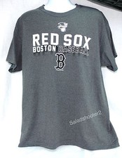 Men's XL Dark Gray Boston Red Sox Short Sleeve Shirt Genuine MLB Hologram