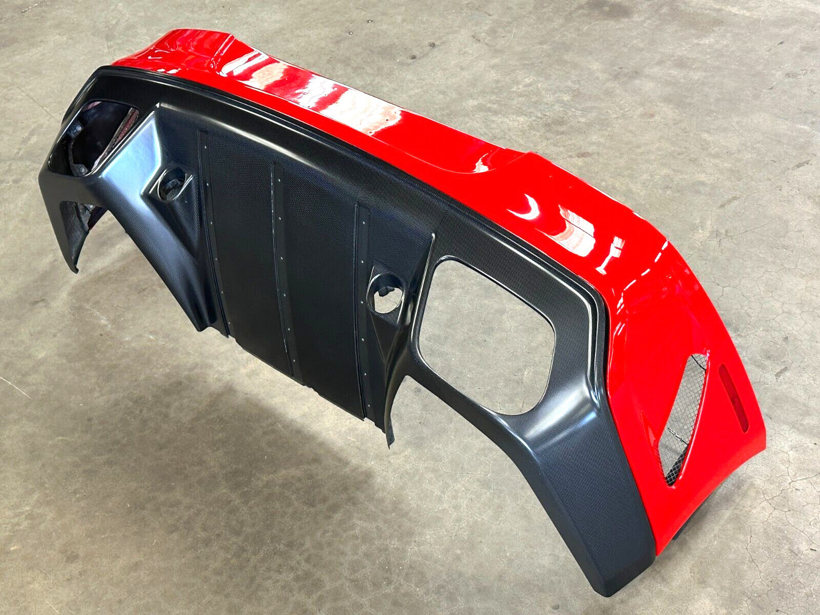 ✨2011 FERRARI 599 GTO COMPLETE REAR BUMPER COVER W/CARBON DIFFUSER RED GRILL OEM