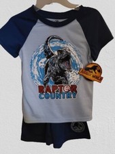 Boys Jurassic World Dominion Light Blue 2 Piece Set. New Size 4 Raptor