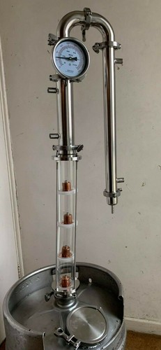 2" Tri Clamp Stainless Steel Alcohol Keg Still & Bubble Plate Reflux Column set