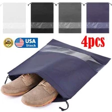 4Pcs Travel & Daily Shoe Bag Large Non-Woven Drawstring Shoes Storage Bags