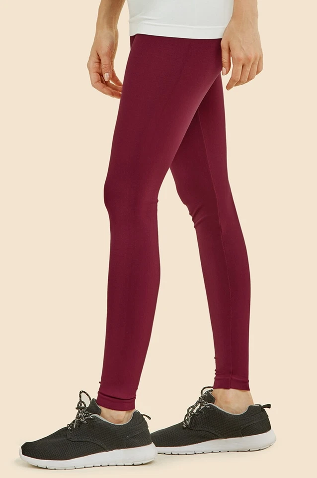 Leggings largos de nailon para mujer sin costuras clásicos detalle de línea completa talla regular libre Foto 3 de 4