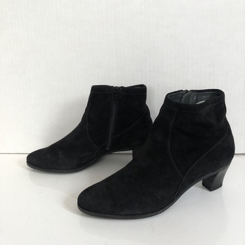 Gravati Size 7.5 Black Leather Ankle Black Boots Women’s 4740 Made in Italy - Picture 3 of 7