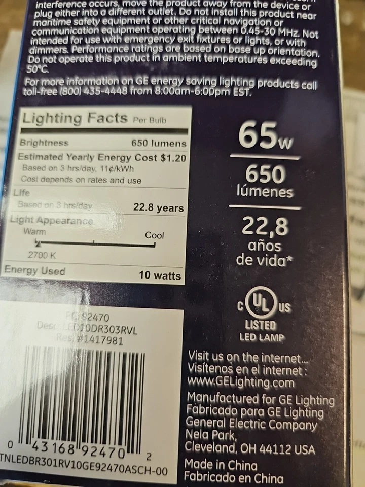 GE~Reveal LED BR30 10W 65W Track & Recessed Indoor Floodlight Light Bulb 92470 - Image 4 of 4