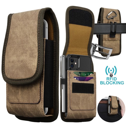 Vertical Cell Phone Belt Clip Holster Pouch Nylon Wallet Card Holder Case Cover - Picture 22 of 31