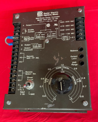 BASLER ELECTRIC VAR/POWER FACTOR CONTROLLER P/N:9-1100-00-109 M/N: SCP250-G-60