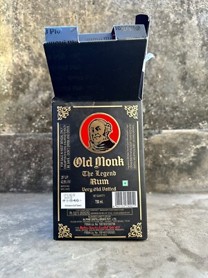 Vintage Rare OLD MONK THE LEGEND (Head) Empty Glass Bottle 750ml