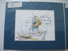 OUTRAGEOUS ART BY STEVE GILL MATTED SIGNED ART FUNNY CARTOON 'COMPUTER ISSUES' — photo 3