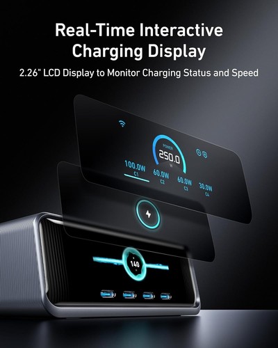 Chargeur Anker Prime - Station de charge USB C 250W GaN Prime (Argent) - Excellent - Photo 2 sur 6