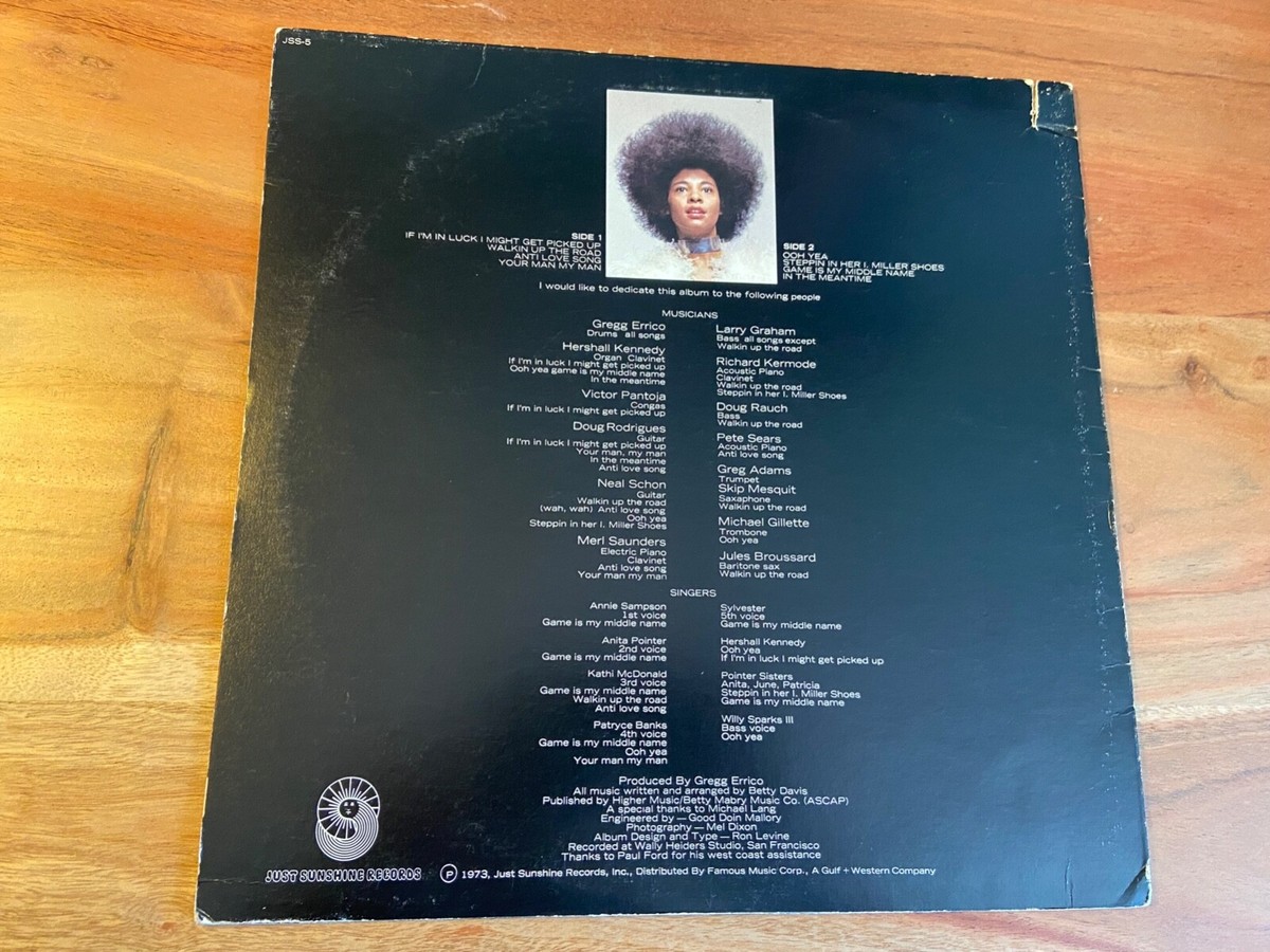 Betty Davis~S/T~Just Sunshine ORIGINAL~VG+ Soul Funk R&B OG Betty Davis~S/T~Just Sunshine ORIGINAL~VG+ Soul Funk R&B OG