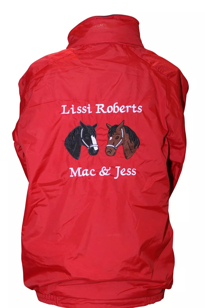 Personalised Embroidered Equestrian two heads Horse pony Riding
